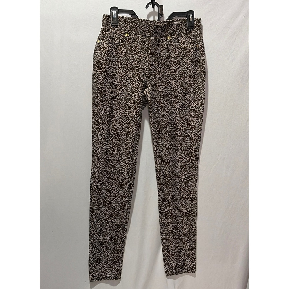 Michael Kors Leopard Print Skinny Pants Brown Black Animal Cheetah Small